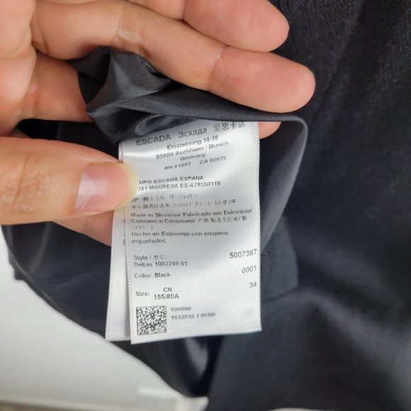 Escada Sport Wool Ruched Twist Front Overlay Herringbone Sleeveless Sheath Dress - Picture 10 of 14